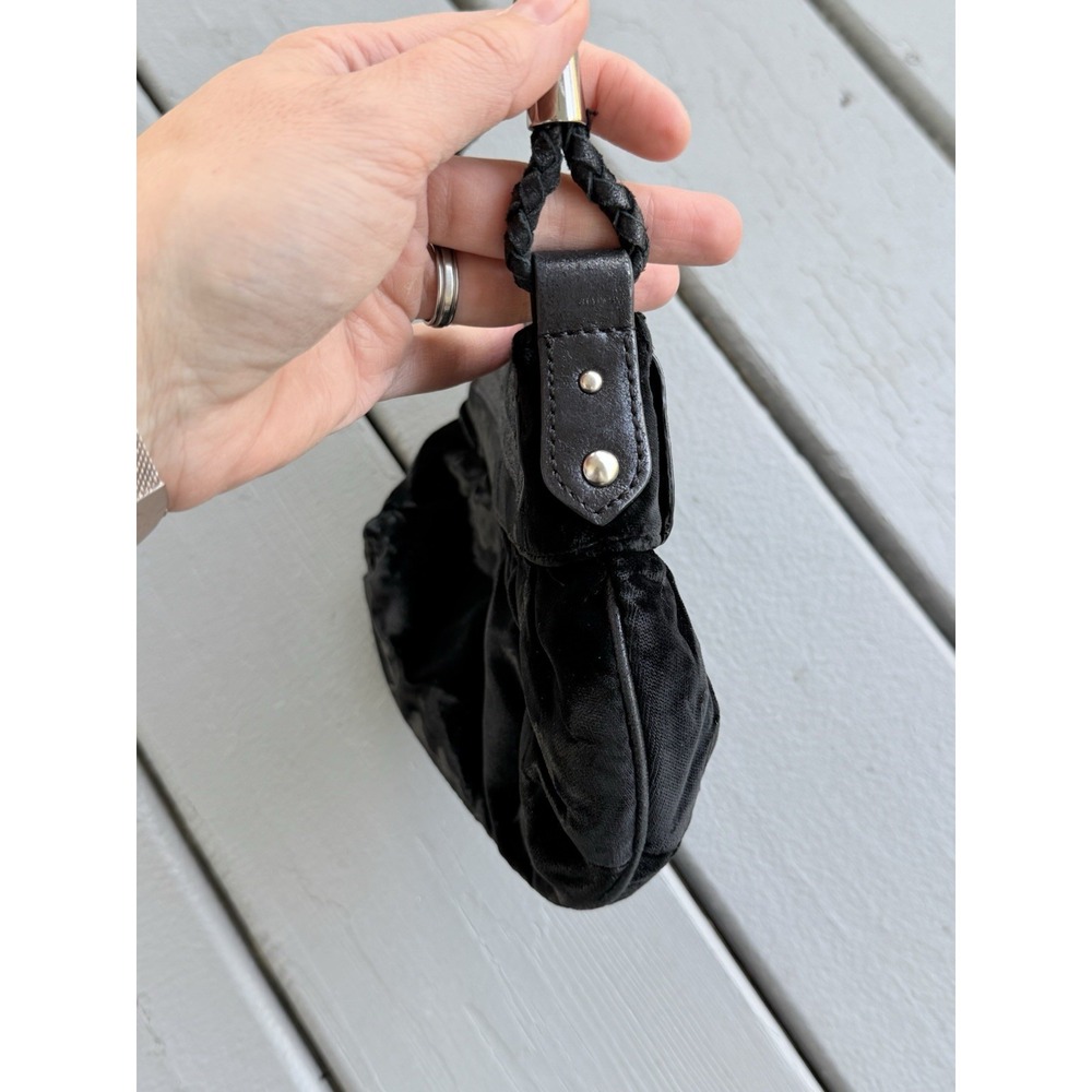 Charles David Black Velvet Dark Femme Evening Bag Whimsigoth Grunge Clutch Purse - Picture 10 of 11